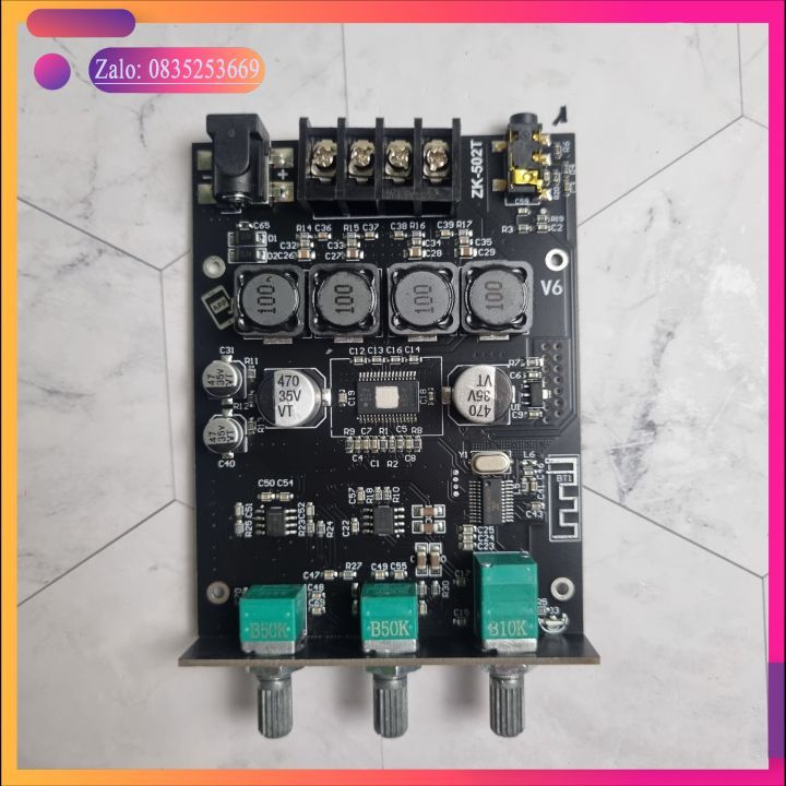 ZK-502T mạch khuếch đại âm thanh 2.0 Wuzhi 50*50w bluetooth 5.0