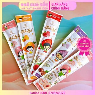 Combo 5 cây kẹo thạch dài Zai Zai hàng cty Việt Nam chuẩn xịn cây 35g