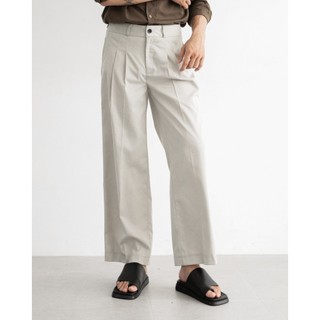 Quần kaki cạp cao, dáng suông ống rộng, xếp ly đôi - relax kaki pants