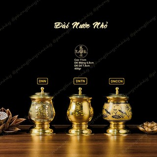 Đài Nước Trà - Ly Có Nắp 11cm - Vật Phẩm Đồng Thờ Cúng Vĩnh Tiến Cao Cấp