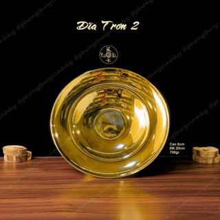  Dĩa Trái Cây Trơn 20cm - Vật Phẩm Đồng Thờ Cúng Vĩnh Tiến Chất Lượng Cao 