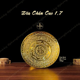  Dĩa Trái Cây Chân Cao Mặt Dĩa 17cm - Vật Phẩm Đồng Thờ Cúng Vĩnh Tiến Chất Lượng Cao 