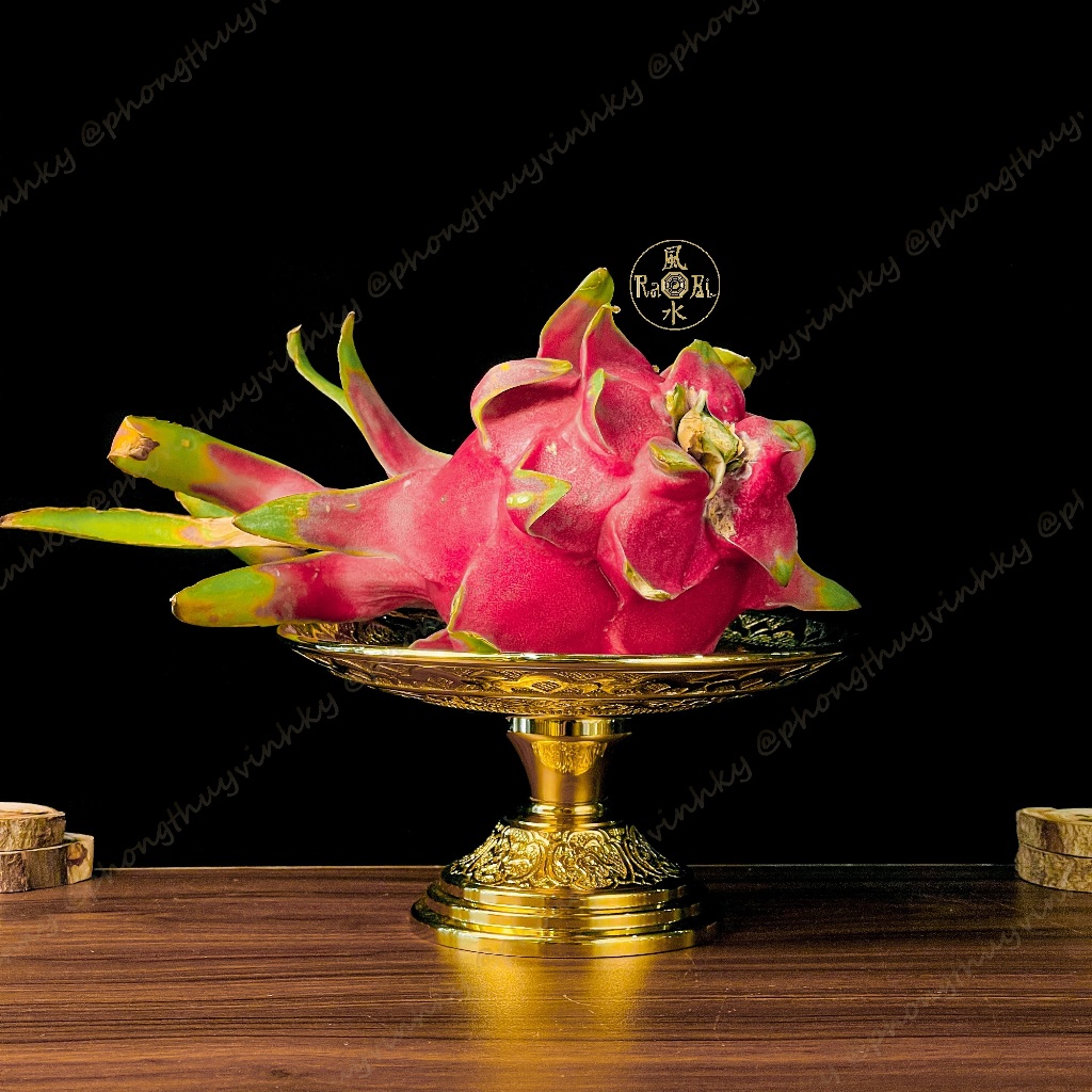 Dĩa Trái Cây Chân Cao Mặt Dĩa 17cm - Vật Phẩm Đồng Thờ Cúng Vĩnh Tiến Chất Lượng Cao