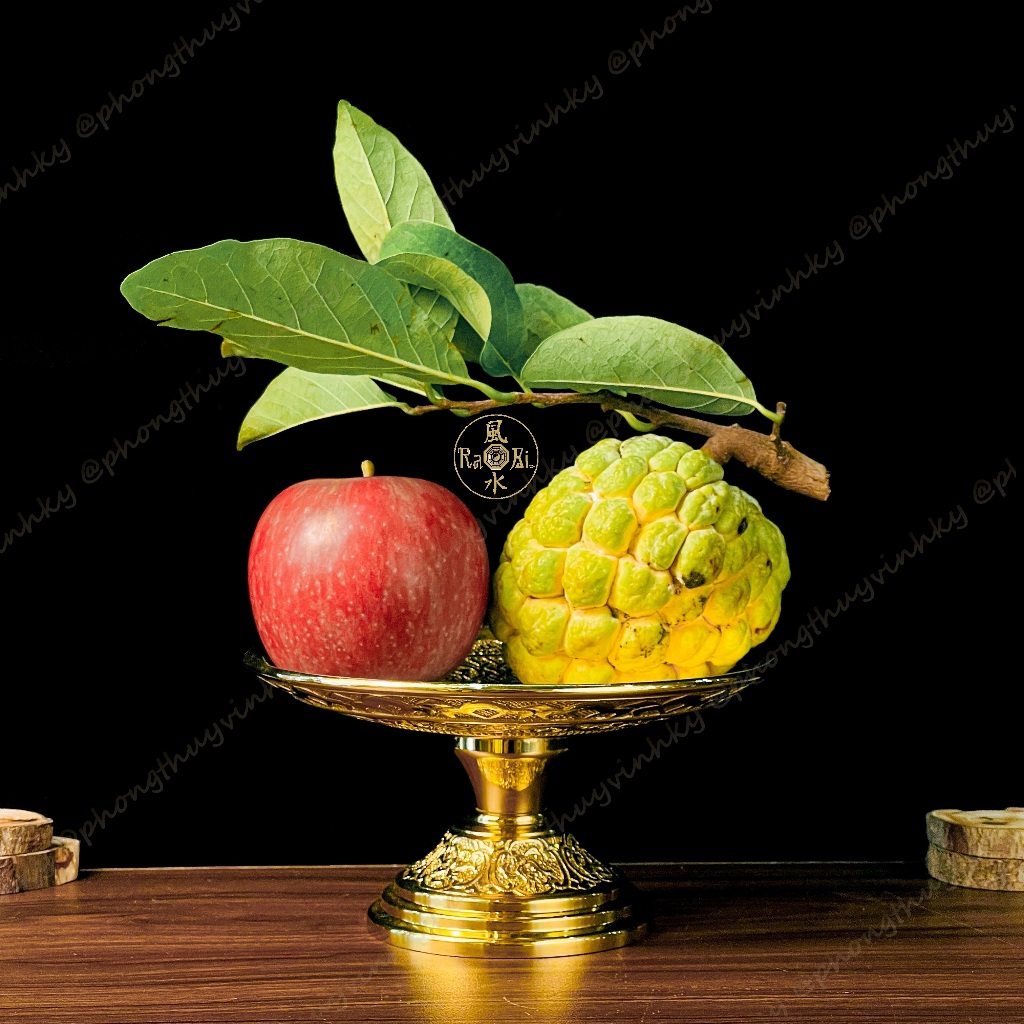 Dĩa Trái Cây Chân Cao Mặt Dĩa 17cm - Vật Phẩm Đồng Thờ Cúng Vĩnh Tiến Chất Lượng Cao