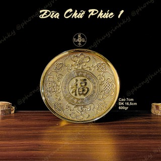 Dĩa Trái Cây Chữ Phúc 16.5CM - Vật Phẩm Thờ Đồng Vĩnh Tiến Chất Lượng Cao