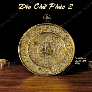 Dĩa Trái Cây chữ Phúc 20cm - Vật Phẩm Thờ Cúng Vĩnh Tiến Chất Lượng Cao