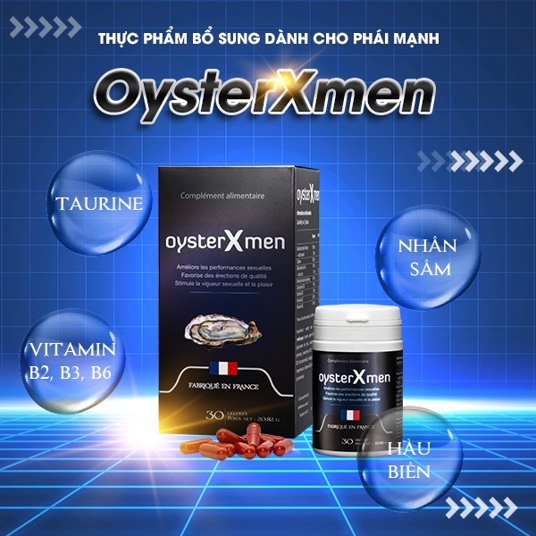 Viên uống tăng cường sinh lý nam Oyster Xmen chiết xuất tinh chất hàu biển bồi bổ cơ thể-nhập khẩu Pháp (30 viên)