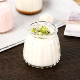 Bộ 10 hũ thủy tinh sọc làm sữa chua 100ml, hũ lọ yaourt, lọ pudding, hủ làm sữa chua, caramen