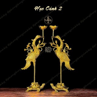 Cặp Hạc Cánh đứng Rùa 42CM - Vật Phẩm Vĩnh Tiến Thờ Cúng Chất Lượng Cao