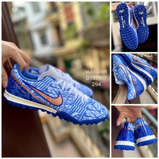 Giày bóng đá chuyên sân cỏ nhân tạo  vapor 14 academi cr7 màu xanh TF da mềm đế êm form rộng tặng vớ túi rút băng keo