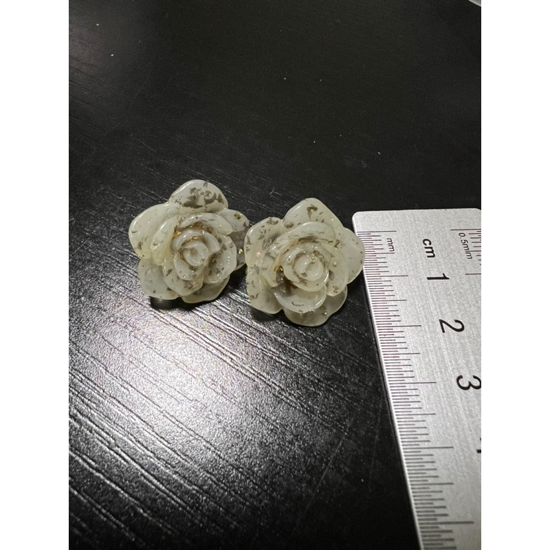 Bông tai hoa bằng nhựa, kẹp, nhiều mẫu