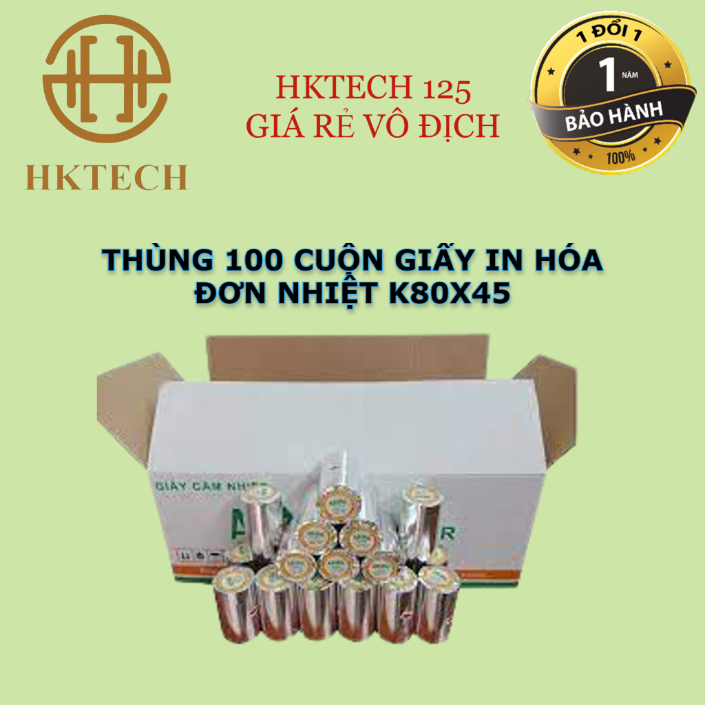 K80 x45 AKIRA, Giấy in hóa đơn, giấy in bill nhiệt chính hãng