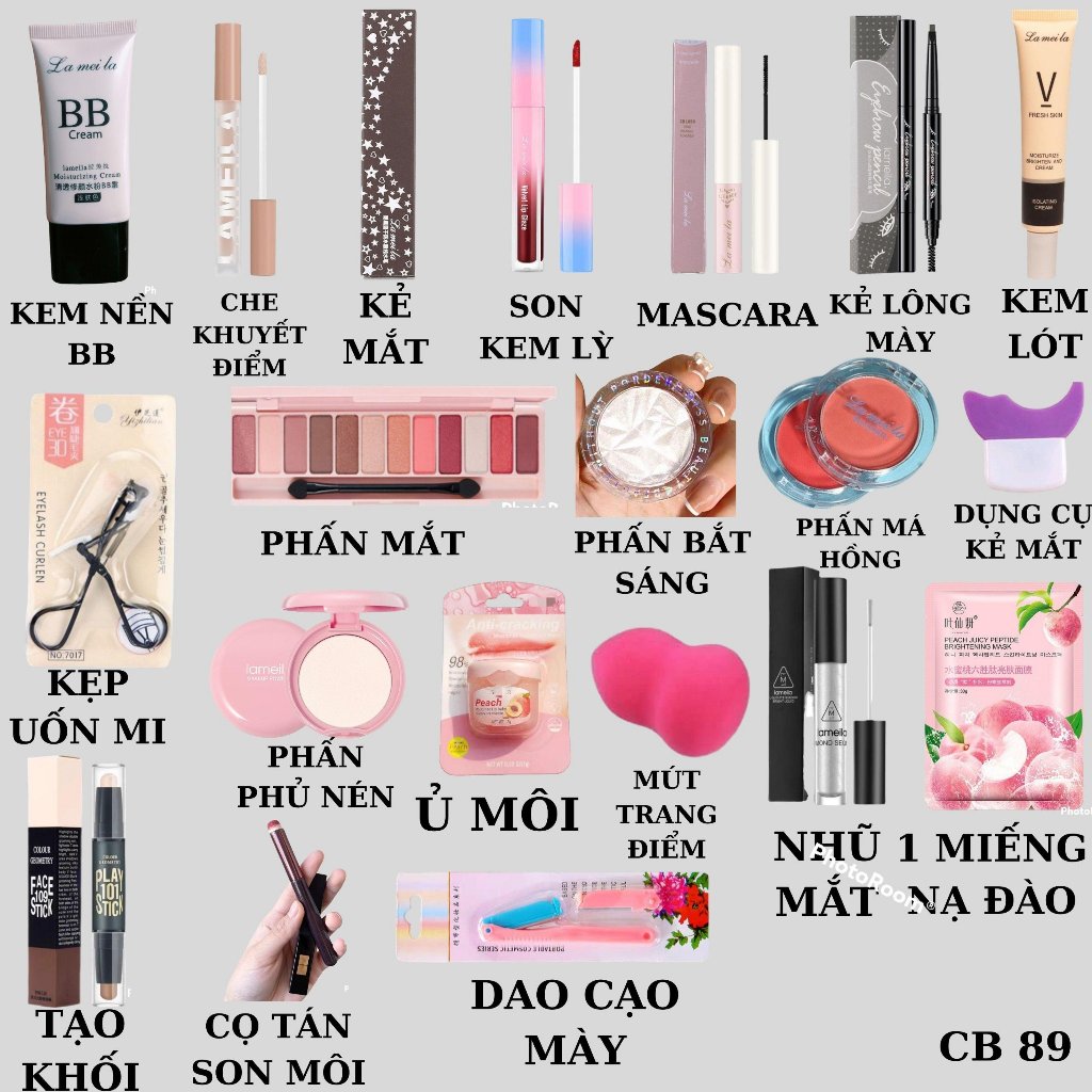 Combo 20 sản phẩm trang điểm makeup nội địa trung siêu xinh