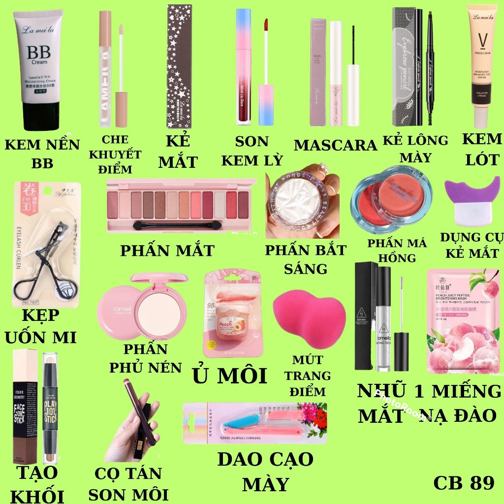 Combo 20 sản phẩm trang điểm makeup nội địa trung siêu xinh