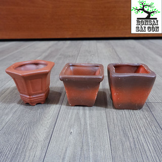 chậu đất nung đỏ bonsai mini 5x5
