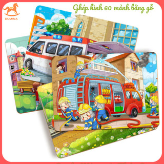 Đồ chơi Ghép hình gỗ puzzle 60 chi tiết - xếp hình 60 mảnh bằng gỗ 28 x 22.5cm