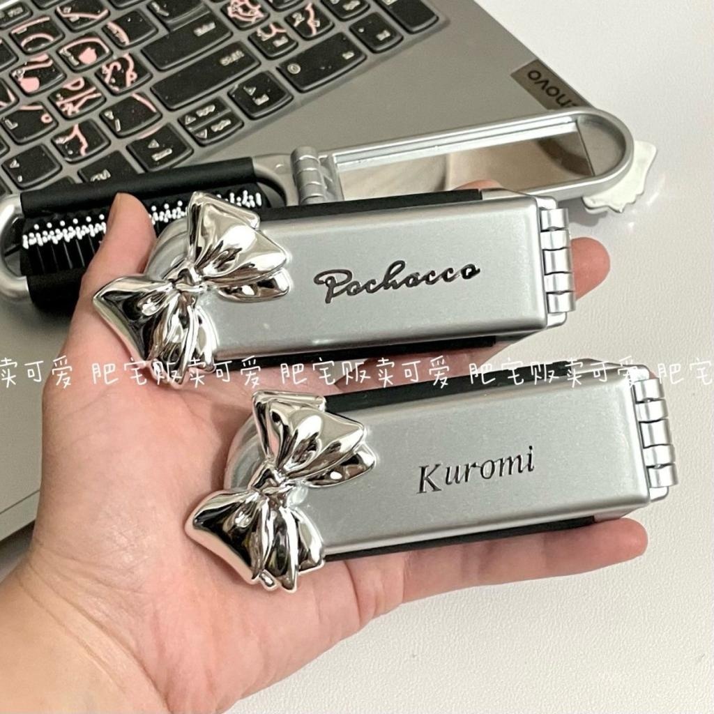 Lược Gấp Tích Hợp Gương Trang Điểm Hai Chức Năng Hình Mèo Kitty Sanrio