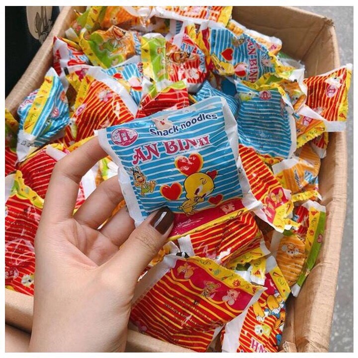 10 Gói Mì Tôm Trẻ Em Ăn Liền, Mì Trẻ Em, Mì An Bính, đồ ăn vặt tuổi thơ