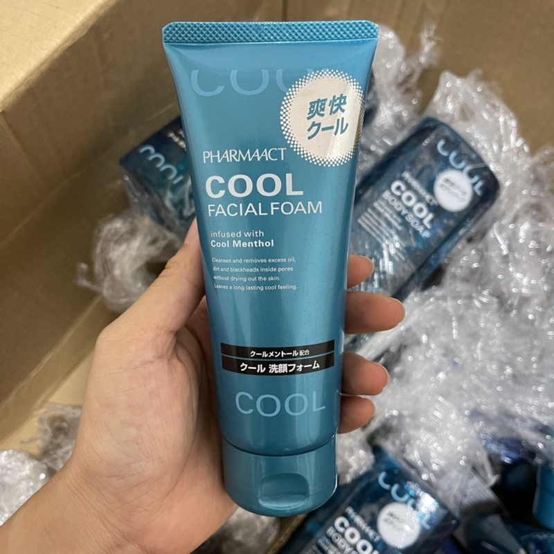 Sữa Rửa Mặt Nam Da Dầu Nhật Bản Pharmaact Cool 130g - Sữa Rửa Mặt Trắng Da Giảm Mụn Sạch Sâu Hàng Nội Địa Jada Market