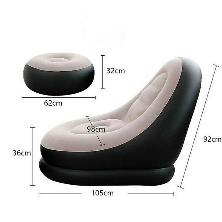 Ghế Hơi Tựa Lưng Ghế Bơm Hơi Lót Nhung Mềm Mại Chất Liệu Dày Hàng Cao Cấp