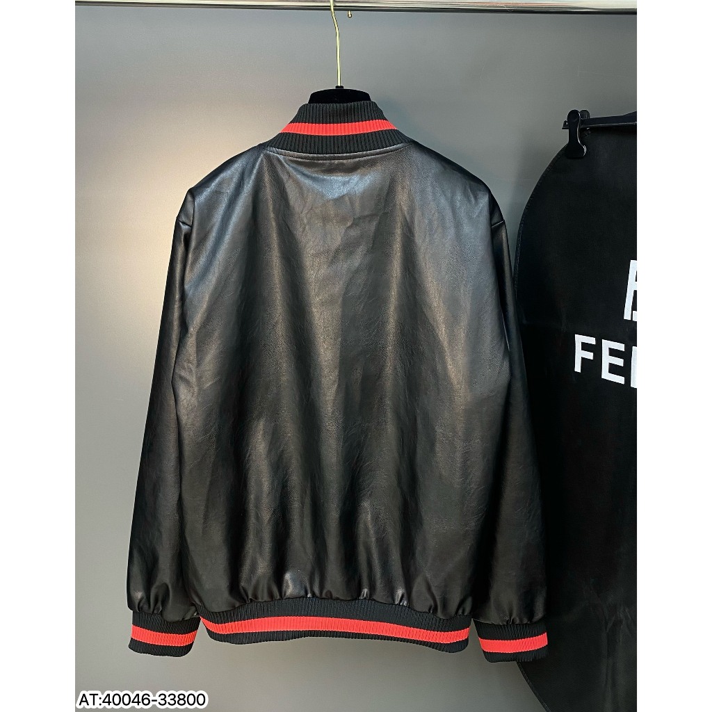 Áo khoác Bomber da GC nam 2 lớp cao cấp , chất da titan chống bong hàng QC loại 1