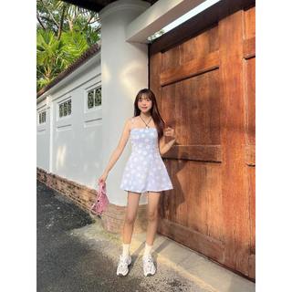  Đầm Thiết Kế Dáng Xòe Mini Hai Dây Họa Tiết Hoa Cúc Họa Mi Mùa Hè Hai Lớp Có Lót Lụa