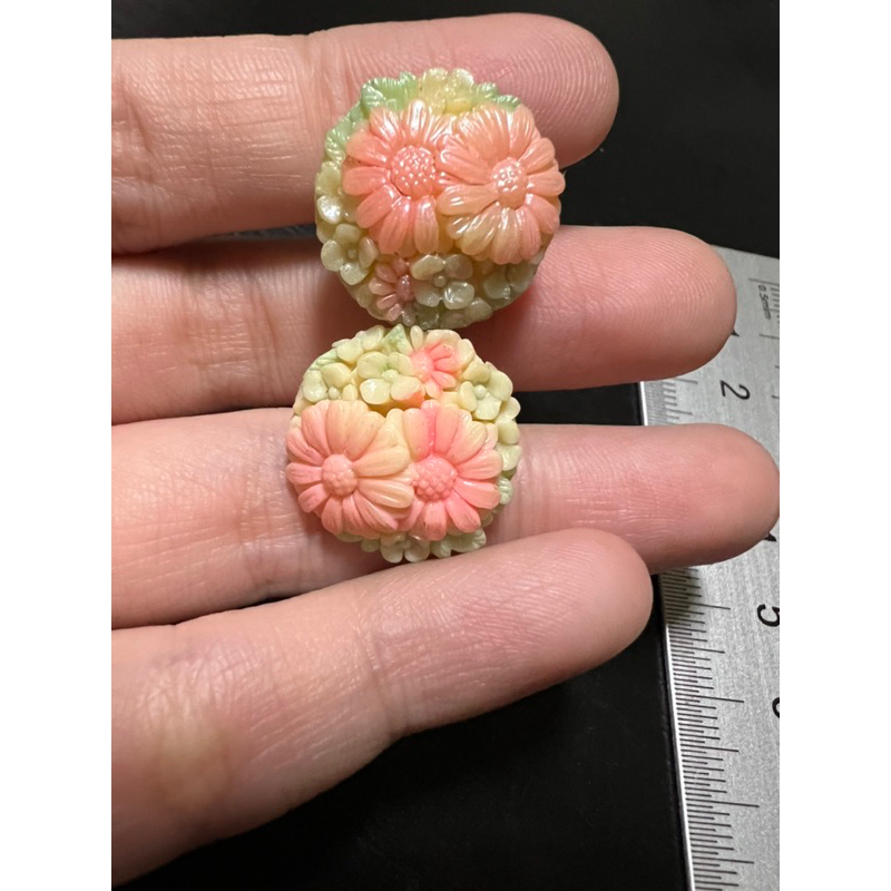 Bông tai hoa bằng nhựa, kẹp, nhiều mẫu