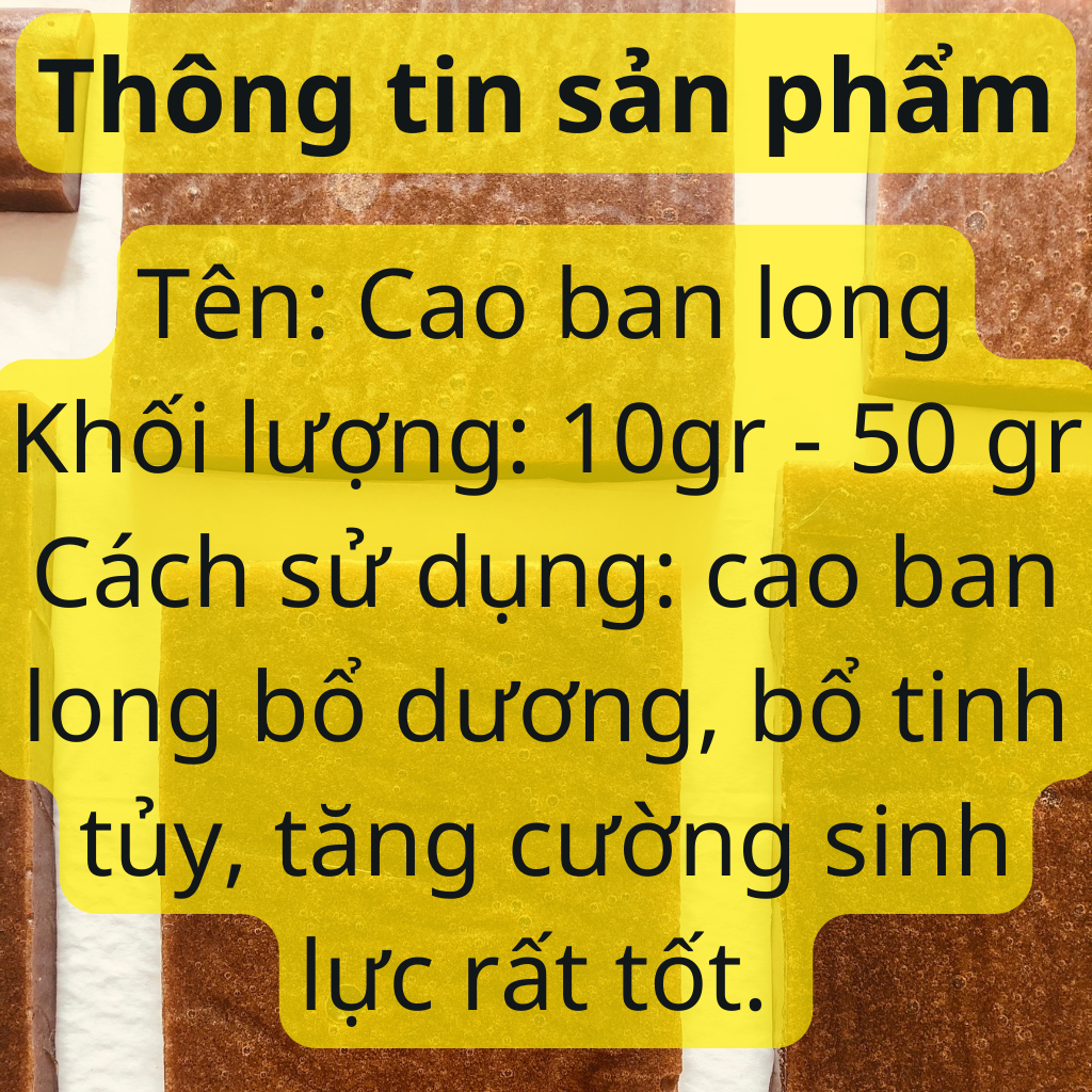 Cao ban long nguyên chất 100% - chất cao trong, màu vàng đẹp, độ đàn hồi tốt
