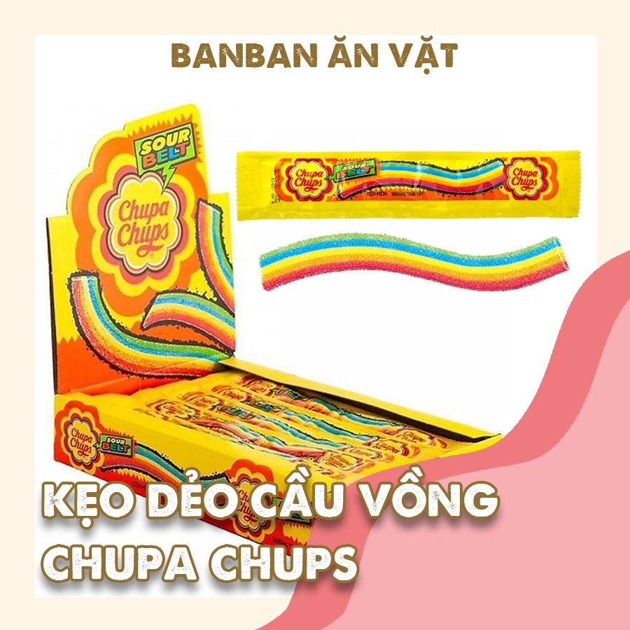 Kẹo dẻo cầu vồng Chupa Chups sour belt hương trái cây