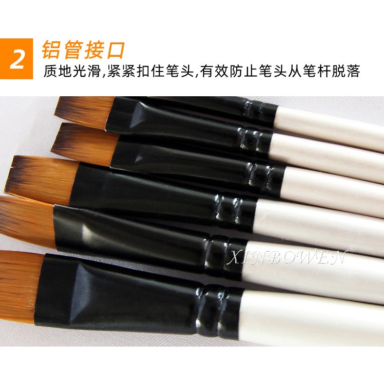 Bộ cọ màu trắng oval dùng để vẽ sơn dầu