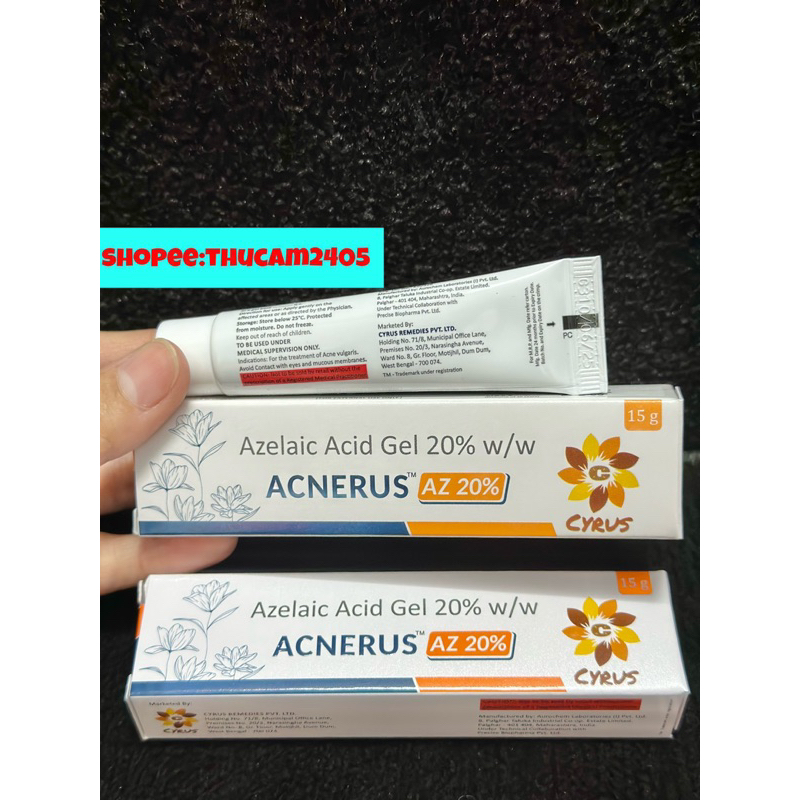 Gel ACNERUS AZ Azelaic acid 20% giúp mờ thâm mụn, thâm đỏ, giảm mụn .
