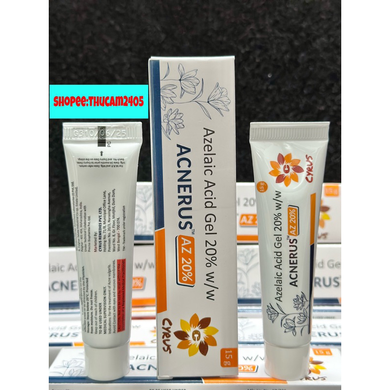 Gel ACNERUS AZ Azelaic acid 20% giúp mờ thâm mụn, thâm đỏ, giảm mụn .