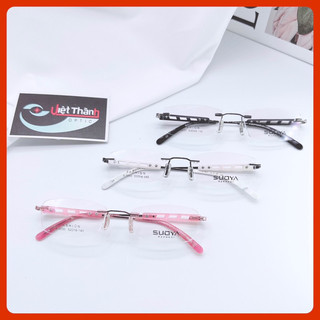HCM gọng kính khoan cao cấp kính không viền công sở nhận làm cận viễn loạn theo yêu cầu VT200