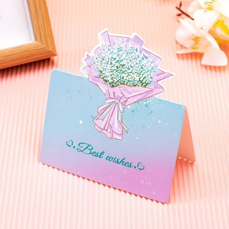 Thiệp chúc mừng mẫu Bó Hoa Thank you cực đẹp dành cho nhiều dịp