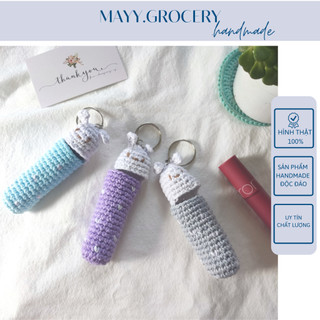 Túi đựng son kiêm móc khóa handmade hình thỏ dễ thương