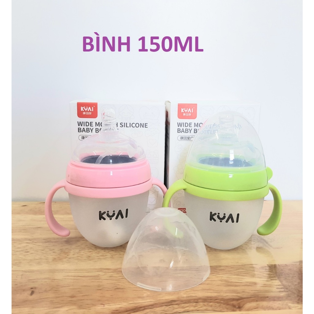 BÌNH SỮA KYAI SILICON SIÊU MỀM CHỐNG SẶC, CHỐNG ĐẦY HƠI CHO BÉ 150ml-240ml