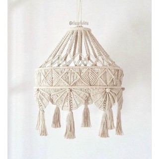 Chao đèn trần thắt macrame decor, trang trí lều homestay