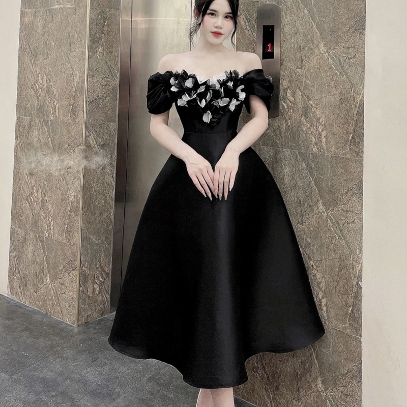 Váy Tapta Cánh Hoa Kết Tim Tay Tơ