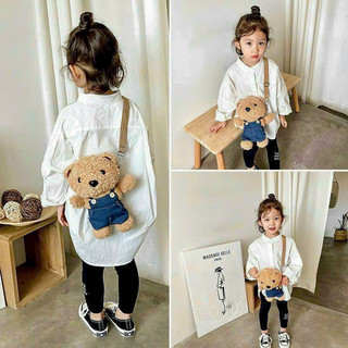 Túi đeo chéo, túi đeo vai hình Gấu TEDDY cho bé dễ thương, chất vải bông mềm mại giữ fom