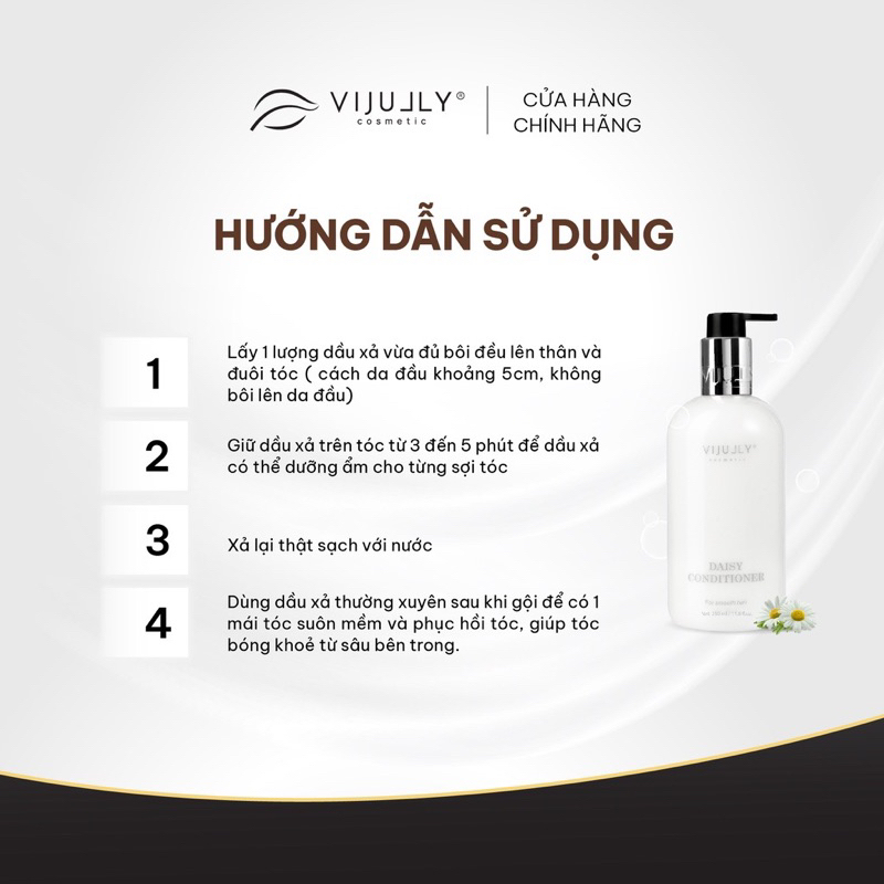 3 BỘ COMBO VIJULLY DẦU GỘI BƯỞI - DẦU XẢ HOA CÚC - XỊT TINH DẦU BƯỞI