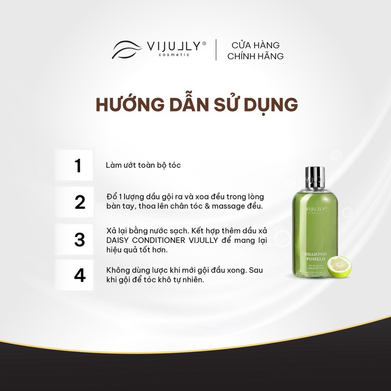 3 BỘ COMBO VIJULLY DẦU GỘI BƯỞI - DẦU XẢ HOA CÚC - XỊT TINH DẦU BƯỞI