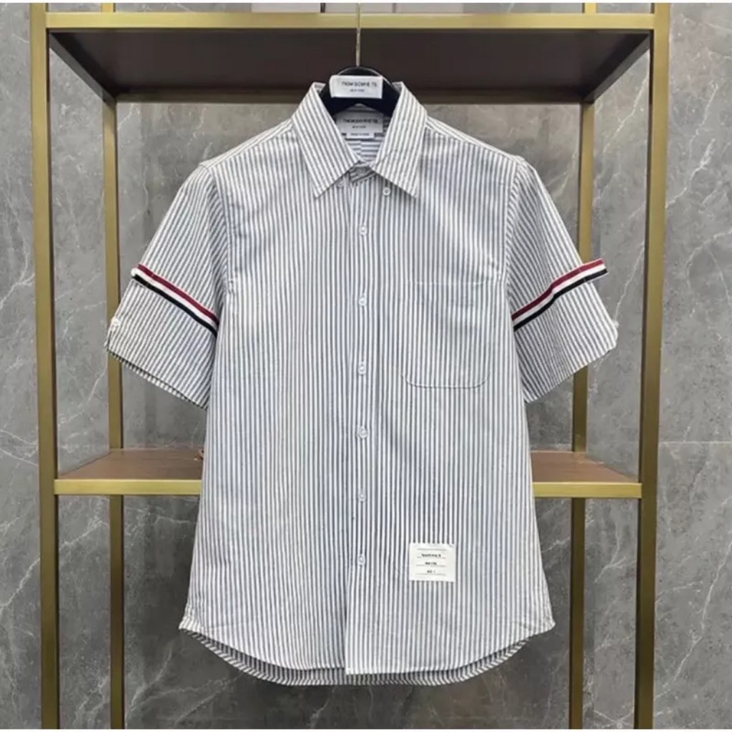 Áo Sơ Mi  cộc tay  nam nữ Kẻ Sọc 2 Tay Thời Trang  Unisex