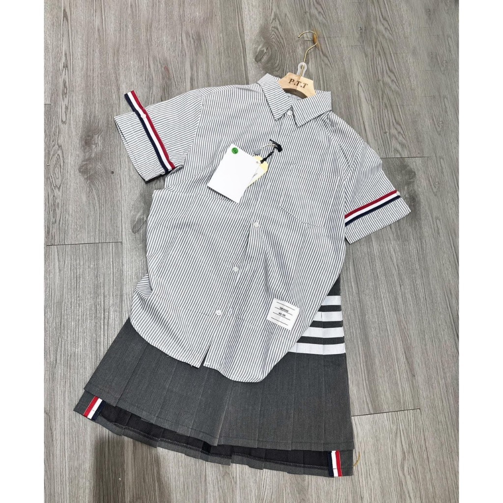 Áo Sơ Mi  cộc tay  nam nữ Kẻ Sọc 2 Tay Thời Trang  Unisex