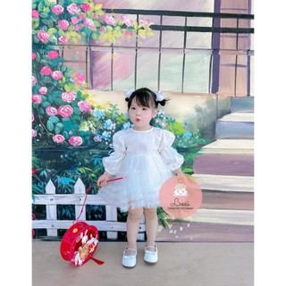 Suit váy lưới tầng bé gái