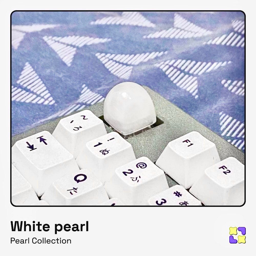 Keycap Artisan bàn phím cơ XULU White pearl màu sắc trang nhã trang trí bàn phím cơ