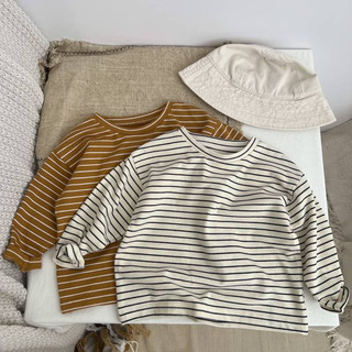 Áo thun Cotton Kẻ Dài Tay JEANBECO, áo phông cho Bé Trai và Bé Gái mang đi học đi chơi từ 7kg-32kg