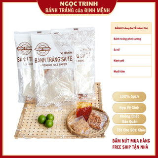Bánh tráng sa tế hành phi (5 Túi) loại ngon cao cấp bánh tráng phơi sương dẻo mềm bánh tráng Ngọc Trinh