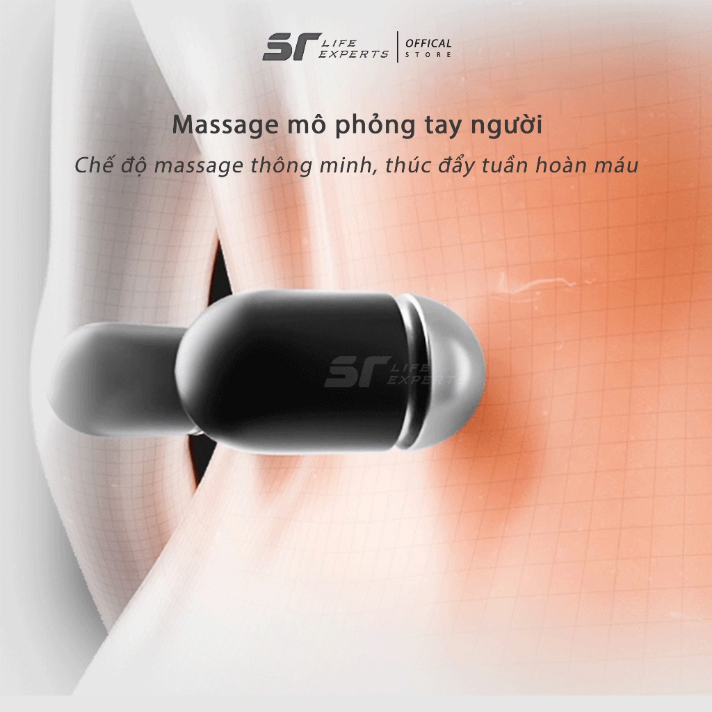 Gối Kê Lưng Sairui Túi Khí Kéo Dãn Lưng Tích Hợp Massage Và Chườm Nóng Cao Su Non Giảm Đau Cột Sống