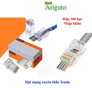 Hạt mạng xuyên thấu, đầu bấm dây mạng xuyên thấu Tenda Cat5, Cat6 nhập khẩu, giá tốt, bấm nhạy