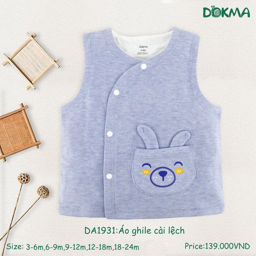 Áo gile nỉ bông - nhung dày thu đông bé trai - bé gái Dokma